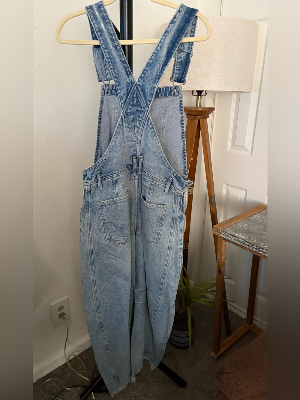 NWOT FREE PEOPLE WE THE FREE Good Luck Barrel Overalls | Going Steady MSRP $148 - Picture 12 of 13